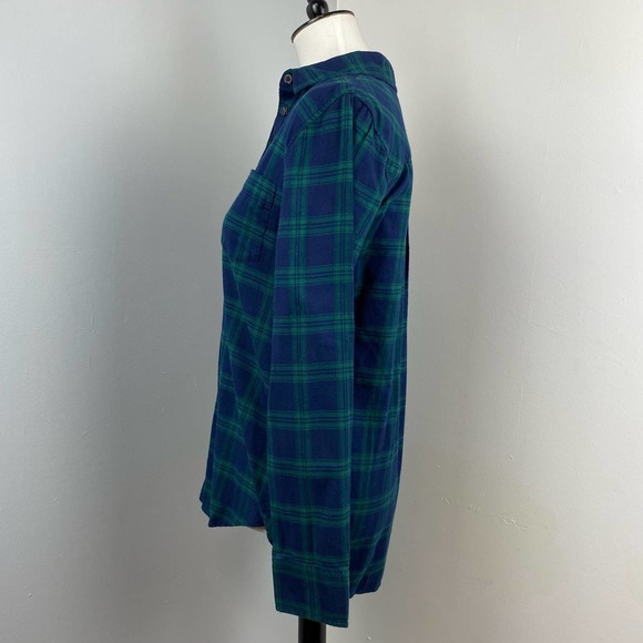 J Crew Women's Boyfit Blue Green Plaid Button Down Flannel Shirt Small - Picture 7 of 9